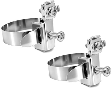 2 abrazaderas de tierra, abrazadera de tierra de 8 a 52 mm de diámetro, abrazaderas de cinta de sujeción de acero inoxidable V2A, banda de tierra para bridas, distribuidores, protección contra rayos