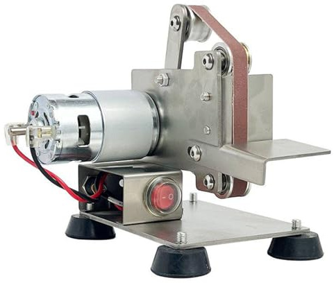 ZHJOPP Mini levigatrice a Nastro elettrica e affilacoltelli, 7 velocità Regolabili, 4000-9000 Giri/min, per Taglio, levigatura, Angolo Regolabile