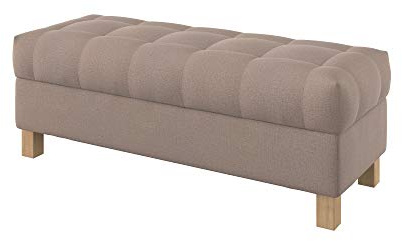 Furninero - Raffinierte gepolsterter Sitzbank Sitzhocker Sitzruhe Betthocker Ottomane, mit Stauraum, Quadratische Beine, 120 cm breit, Softi Bronze Stoff (Wasserabweisen), Braun