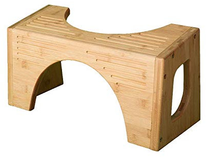 Squatty Potty The Original Bambus Flip Toilette Hocker, 7-Zoll & 9-Zoll Höhe, Braun