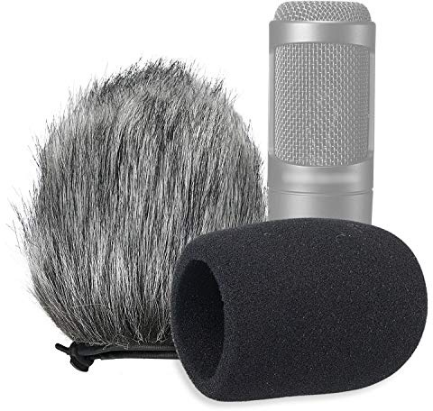 SUNMON Windschutz und Schaumstoffabdeckung, Mikrofon-Windschutz für Audio-Technica AT2020, AT2020USB, AT2020USB+ Mikrofon AT2035, AT4040, AT2050 Mikrofon (2er-Pack)