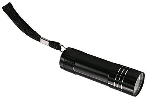 Othmro 1 torcia elettrica a 9 LED che si illumina al buio, con guscio nero viola, ad alto lume portatile, per esterni, luce luminosa, portatile, per campeggio, escursionismo, pesca, interni