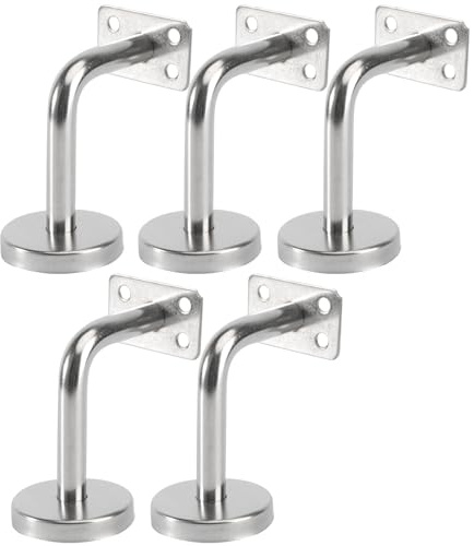 DOITOOL 5 Soportes De Pasamanos De Acero Inoxidable Para Escalera Y Pared Soporte De Barandilla Para Baños Pasillos Oficinas Y Villas Fácil Instalación 3.14 X 2.36 X 1.96 in