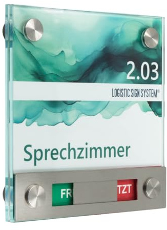 Logistic Sign System Türschild Glas Vitrum B (130/130 mit Frei/Besetzt-Anzeige)