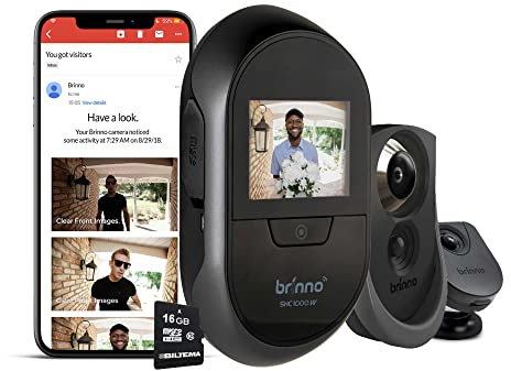 Brinno Peephole Camera Front Door Camera Wireless, Auto Recording Video Door Camera Cordless, Include SD Card, 14mm Smart Door Camera Front Door Home Security, Easy Install Motion Sensor - SHC1000W