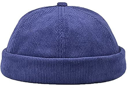 YAMEE Gorro Docker de Pana de Hombre Ligero,Unisex Gorro Docker Transpirable Sin Visera,Gorro Marinero Dockers Hombre Clásico,Gorro Portuario,Gorra de Reloj Retro(Circunferencia de la gorra: 56-58 cm)
