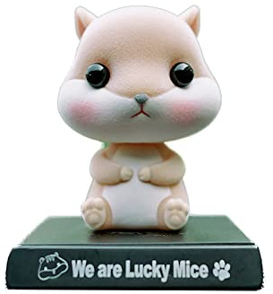 ihreesy Car Dashboard Ornament,Shaking Bobbing Head Animal Ornament Nodding Heads Dog Figurine Cute Car Dashboard Decoration Ornament Table Decor,Light Grey