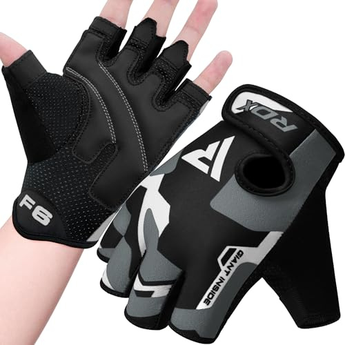 RDX Gants de Fitness Musculation d'haltérophilie D'entraînement, Antidérapant Rembourré Paume Protection Gloves, Cyclisme Aviron Le Sport Levage Poids Gymnastique Suédoise, Homme Femme