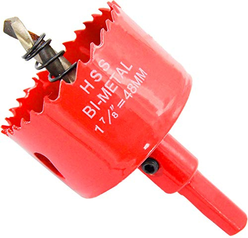 Lochsäge 48mm LAIWEI Lochschneider,Bimetall-Lochsäge,zum Bohren von Holz,Blech,Aluminiumprofilen,Trockenbau,PVC und anderen Materialien,elektrisches Bohrwerkzeug(48mm)