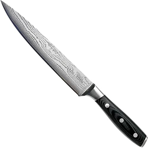Eden Classic Damast Flesichmesser 20 cm Küchenmesser EQ2030-120 Fleischmesser um Fleisch zu Schneiden und zu Tranchieren, Damaststahl
