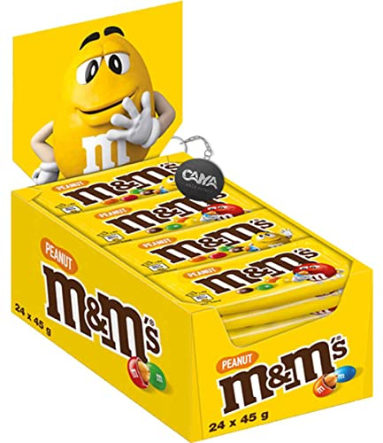 Peanut Arachidi Confettate al Cioccolato a Latte - Box 24x45gr con Portachiavi CAIYA®