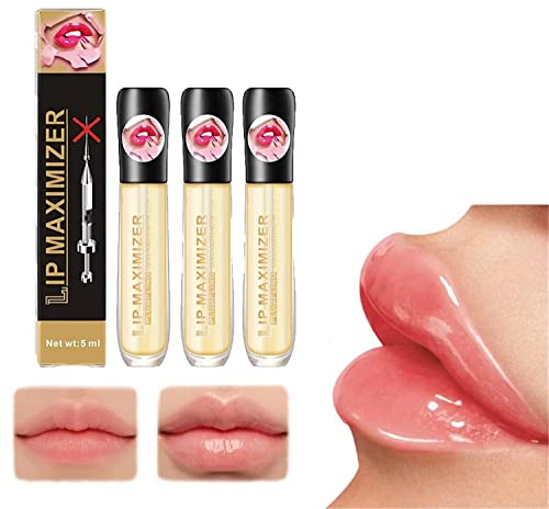 Lip Plumper,Lip Maximizer Hyaluronic Lip Plumper, Lip Plumping Serum Instant Lip Filler,Vitamin E Lip Plumping Serum,for Moisturize, Eliminate Dryness Wrinkles (3 Pcs)