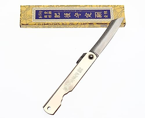 Fickkniv Higonokami Knivar Zenkou Japansk fällkniv Silverhandtag Handgjord i Japan av Nagao Kanekoma Kniv (6cm)