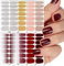 8 Fogli Smalto Adesivo per Unghie, Gel Nail Stickers, Strisce Smalto Gel Adesive per Unghie Nail Wraps, Tinta Unita/Glitter, Non si indurisce sotto a luce uv