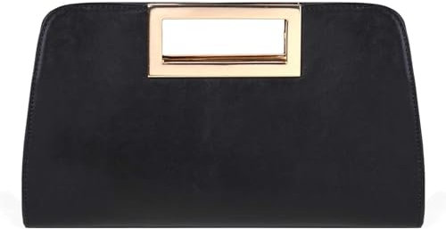 VASCHY Clutch Damen, Mode Schultertasche ELegant Handtasche Umhängetasche Vegan Leder Wristlet Clutch Crossbody für Hochzeit Freizeit Party Schwarz