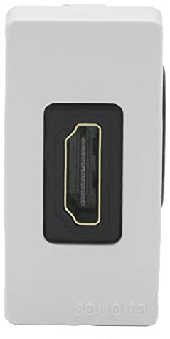 KOMIB 120x60 mm Brüstungskanal/Kabelkanal/Elektro Schacht Brüstungskanal/Fensterbankkanal/ZUBEHÖR (Unterputzdose Module HDMI, Braun (Holz Design))