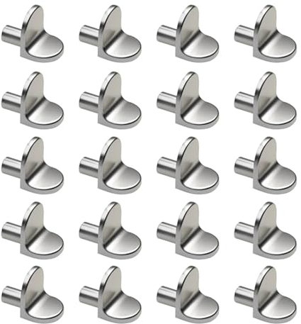 IOFIT 20 Stück Regalhalterungen, Stützbolzen, Stifte, 5 mm, Zinklegierung, Stift, Regale, Trennvorrichtung, Feste Schrankmöbel