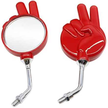 Motorrad-Rückspiegel, Motorradspiegel zur Lenkermontage - 1 Paar lustige Motorradspiegel im Victory-Gesture-Design | Hochauflösende Lenkerspiegel für Elektroroller und Motorräder
