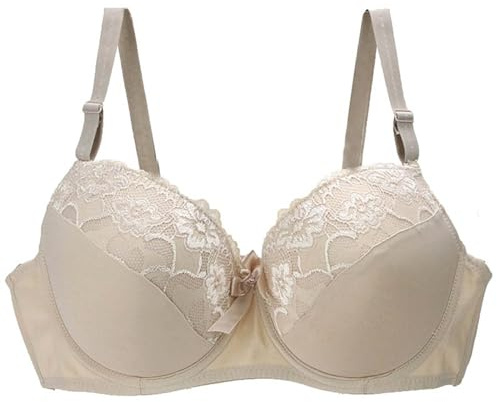 AMDOLE Damen Push Up Spitze BH mit floraler Spitze gepolsterter Bügel BH Komfort BH