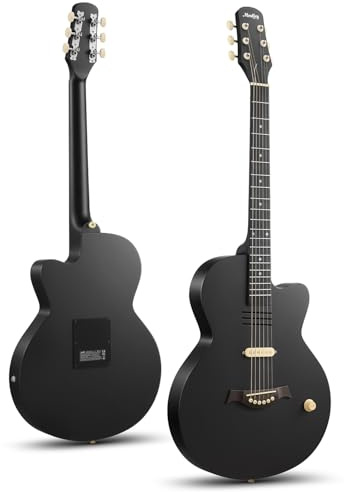 Guitare électro-acoustique Moukey BCC-100 39-inch, pan coupé, micro passif, housse, sangle, médiators, accordeur et capodastre, noire