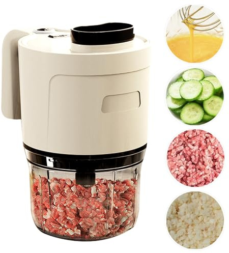 Juego de cortador eléctrico de verduras 4 en 1, impermeable, inalámbrico, picador de ajo, cortador de alimentos y licuadora, puede picar verduras y picar carne, cortador de verduras multifuncional