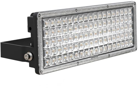 POWFUL 100W LED Strahler Außen, 14000LM 3000K Warmweiß Flutlichtstrahler | IP67 Wasserfest, 10kV Blitzschutz, Robust & Flimmerfrei, 180° Halterung, ideal für Garten, Hof
