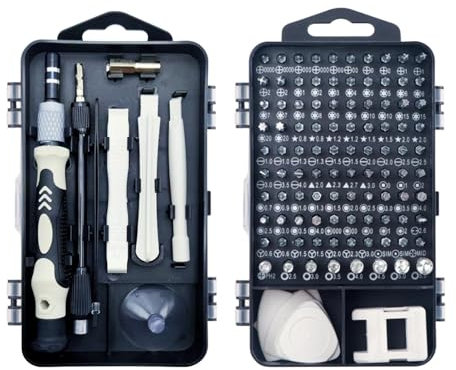 Tongdejing Ensemble de tournevis de précision, 115 pièces, kit d'outils de réparation électronique, petit tournevis, kit de réparation électronique pour montre de téléphone, lunettes, bague (noir)