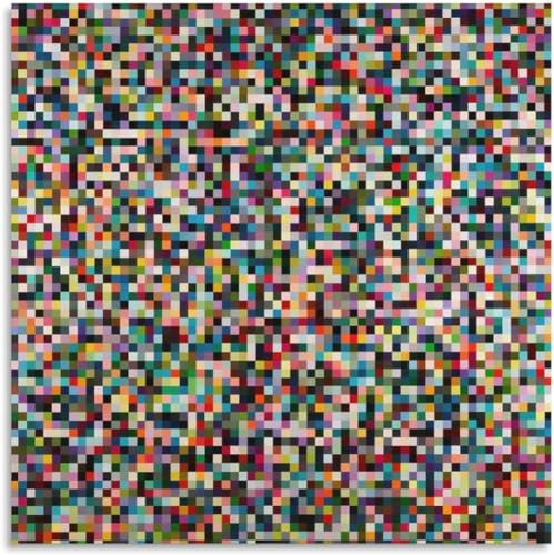 Gerhard Richter Poster《4096 Farben》Wandkunst Gerhard Richter Drucke Gerhard Richter Leinwand Malerei für Zuhause Kunst Bild Dekor 40x40cmx1 Kein Rahmen