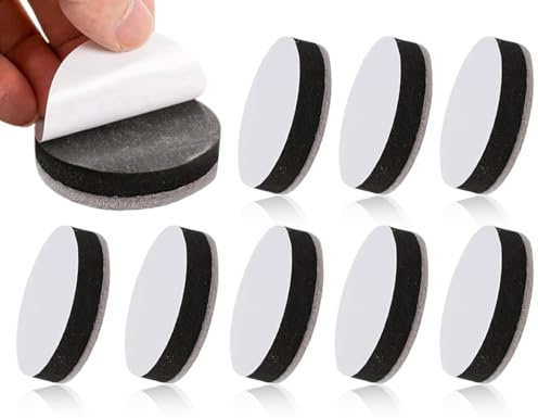 Emezddo 8 pezzi rialzi per mobili, rialzi per mobili in feltro autoadesivi, rotondi, 6,5 * 1,5 cm, neri