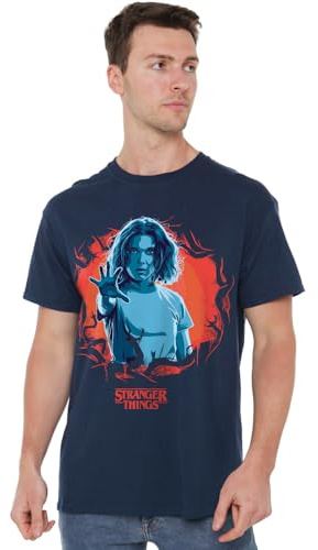 Stranger Things Eleven Reach Out Unisex T-shirt, Marinblå, Small, Marinblått Xsp, S