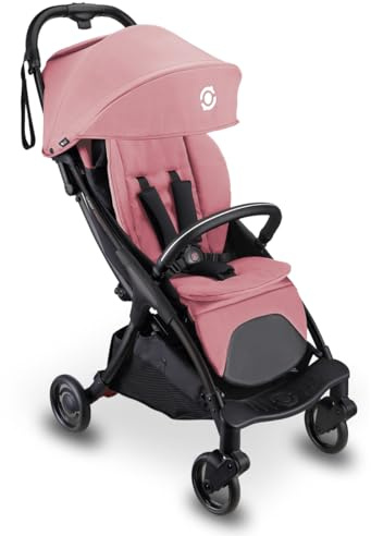 GLOBBER STROLL LITE Kinderwagen – Baby Stroller bis 22 kg - Buggy klein zusammenklappbar - Reisebuggy mit Sonnenschutz – Kinder von 0-4 Jahre - Rosa