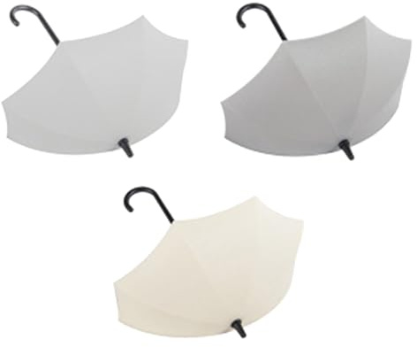 Kei Holder - Ganchos organizadores para paraguas | Ganchos adhesivos de pared para paraguas | 3 soportes resistentes para llaves, sombreros, toallas y decoración, solución decorativa impermeable para