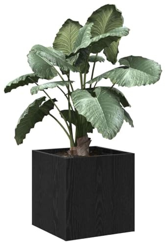 vidaXL Caja de Macetas Roble Negro 40 x 38.5 x 40 cm, Caja de macetas Moderna, Cuadrada y Duradera, Soporte para Plantas Dentro, Toque Elegante para tu hogar
