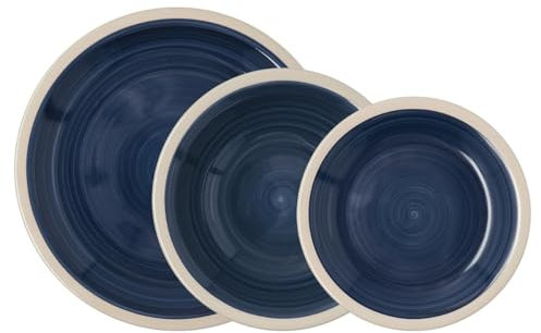 Quid Baltic Service de table en céramique 18 pièces 6 personnes Autres céramiques Passe au micro-ondes Conservez les assiettes dans un endroit sec et ventilé empilable