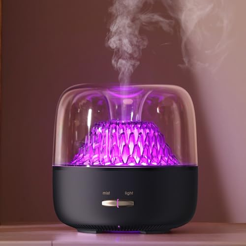 KinYiLO Liten doftspridare för eteriska oljor, doftspridare med omgivande ljus, bergsutsikt, 200 ml, ultraljud, kall dimma, aromaterapi för hem, sovrum, kontor