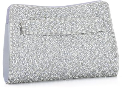 Jywmsc Pochette da Sera per Donne Borse da Sera Formali Borsa a Tracolla Dressy Argento per Prom Cocktail
