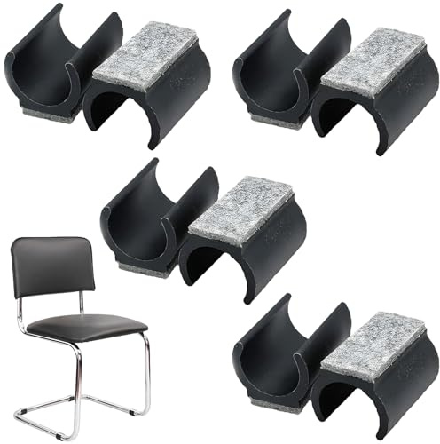 8 Stück Stuhlgleiter Freischwinger 22mm,Filzgleiter für Freischwinger Stühle Schützen Sie Fliesenböden Holzböden und Reduzieren Sie Lärm,Klemmschalengleiter für Schwingstühle Möbelgleiter Ø 22-25 mm,