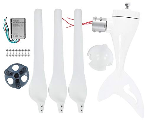 NE300S11 300W Turbinas eólicas Generador Aerogenerador con accesorio de controlador para generación de energía eólica DC12V DC24V Aleación de aluminio (Dc24v)