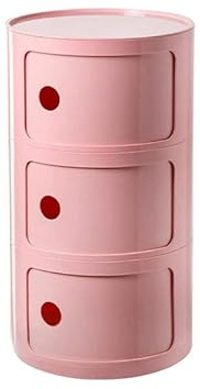 Nordic Modern Bedside Cabinet with Drawers & Sliding Door - Stylish Round Nightstand Storage Unit for Bedroom 2/3/4 Tier Plastic Chest