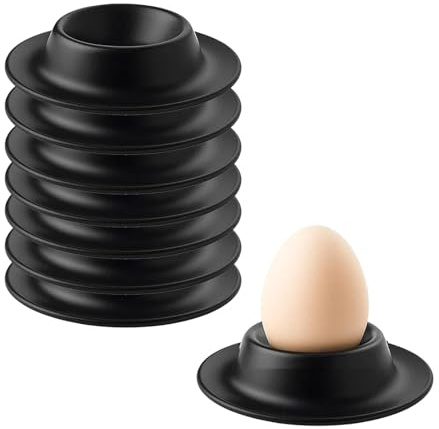 YQYCE Lot de 8 coquetiers noirs - Pratiques pour la maison, les déplacements et le camping - Nettoyage facile - Passe au lave-vaisselle