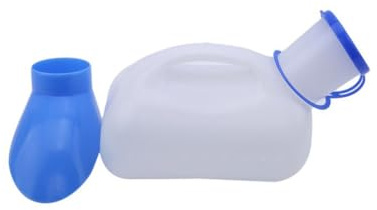 Tragbares Urinal 1 1000ml für Männer mit Deckel aus PE | Ergonomische Form, ein Stück Gespritzt, Hohe Druckfestigkeit, Robust gegen Risse