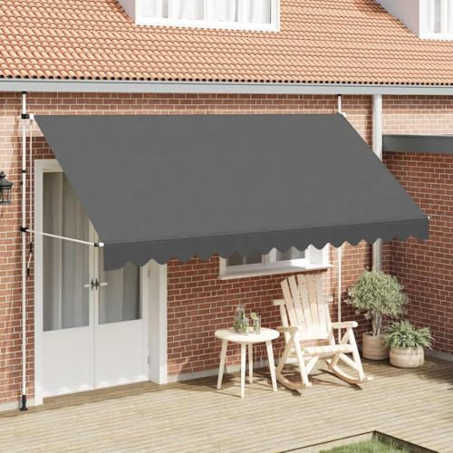 Tenda Da Sole a Caduta Ombra Balcone, Tenda da Sole Retrattile Manuale 400 cm Antracite