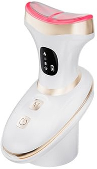 Elitzia Neck Beauty Massager ET065 - Aparato de refrigeración y calefacción con microcorriente EMS y vibración, diseño curvado de 85° para lifting y reducción de arrugas, recargable, dispositivo de
