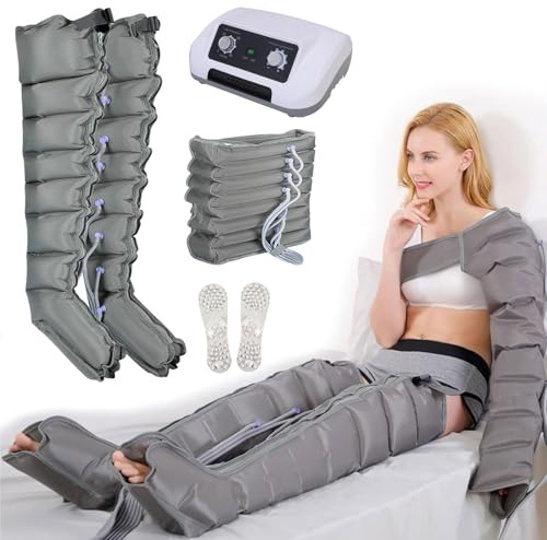 Pressoterapia per Casa Linfodrenaggio 8 Camere Gambe Braccia Addome Glutei | 2026 Nuovo Modello Linfodrenaggio Professionale per Lipedema Gambe, 30-240 mmHg, 8 Camere, Pressoterapia