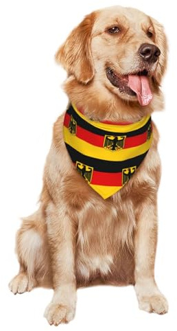 Hundehalstuch Flagge Deutschlands Hundebandana Waschbarer Personalisiertes Schal Lätzchen, Für Kleine, Mittlere, Große Hunde Katzen, 70x30cm