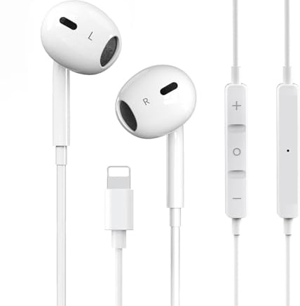 iPhone Headphones Wired,[MFi Certified] iphone In-Ear Earphones Bulit in Mic and Volume Control HiFi Stereo Lightning Earbuds Compatible with iPhone 14/14 Pro/13/12/11/XR/XS/X/8/7/SE Support All iOS