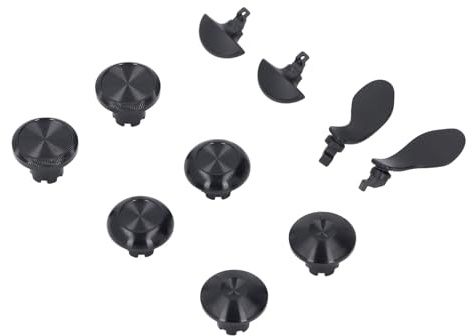 Stylebest Metalltumspakar Rostfritt Stål Ersättningsjoystick med Paddlar för Edge Wireless Controller Högpresterande Hållbar Design 6 Delar (Svart)