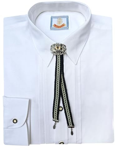 Moschen-Bayern Trachtenband/Trachtenbinder/Trachtenkrawatte/Schieber Herren mit Grandl Schwarz/Silber