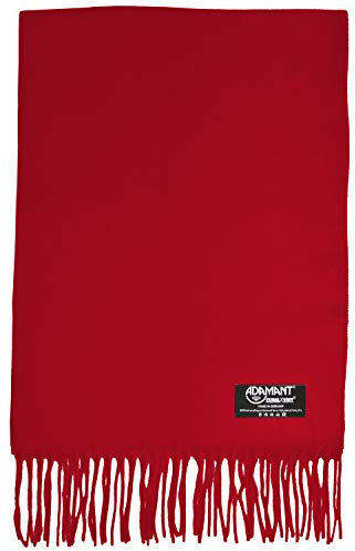 ADAMANT Schal Herren/Unisex - 100% Climaxsoft (weich wie Kaschmir) - STANDARD-MAß (Hellrot)