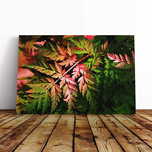 Fern Leaves (1) Canvas Print | Gallery Wrapped 30mm Frame Wall Art | 30x20 inches | Ready to Hang | Modern Floral Picture | Living Room Bedroom Lounge Office
